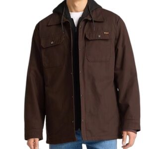 Brahma Men's Hooded Canvas Shirt Jacket Midweight Brown Size XL NWT